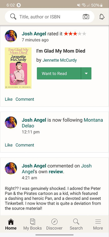 Goodreads Redesign — Before — Social, current