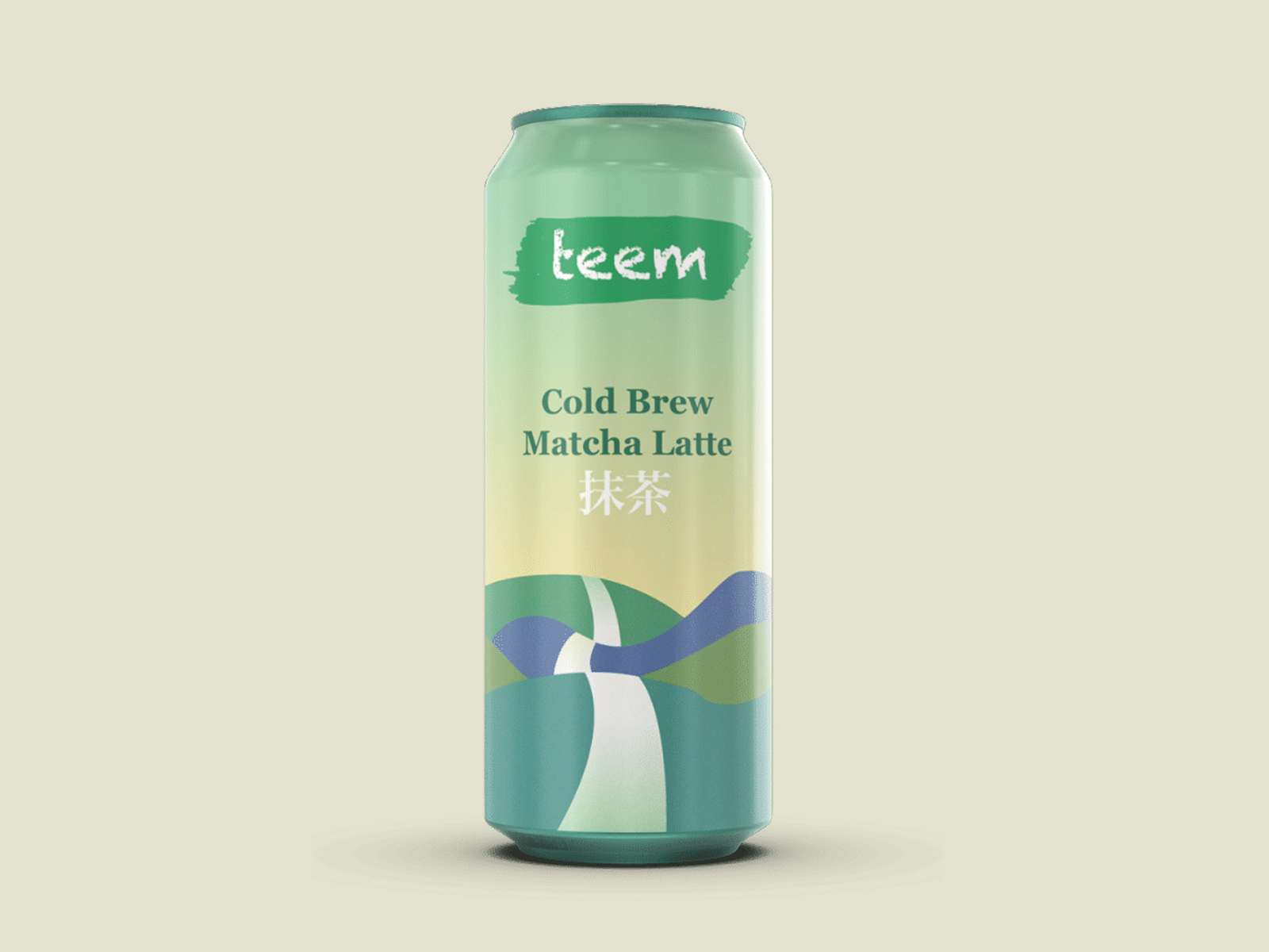 Teem — Can packaging — jade mountains and a white river