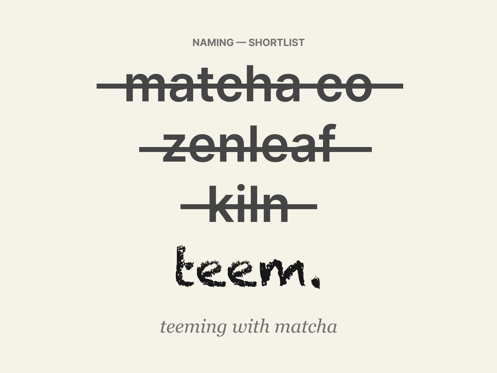 Teem — Name and concept.